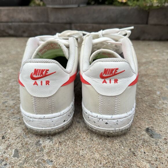 Nike Air Force 1 Crater Shoes Womens Size 6.5 CT1986 101 Summit‎ White Red - Picture 4 of 11